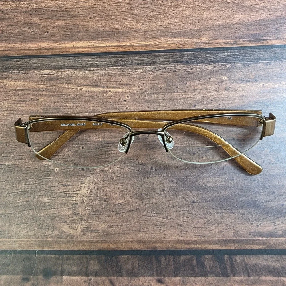 Michael‎ Kors MK419 Gold Rimless Eyeglasses 52-17-135 FRAMES ONLY